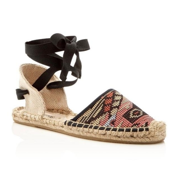 Soludos Shoes - Soludos Classic Raffia Lace Up Espadrille Flats 9